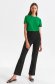 Black trousers from elastic fabric high waisted flaring cut 3 - StarShinerS.com