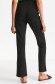 Black trousers from elastic fabric high waisted flaring cut 2 - StarShinerS.com