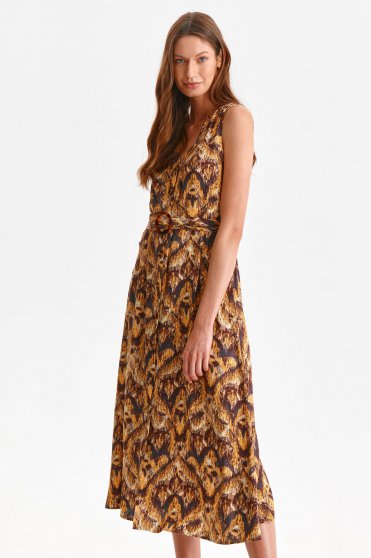 Online Dresses, Brown dress thin fabric midi cloche shirt dress - StarShinerS.com
