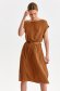 Brown dress thin fabric midi cloche with elastic waist 1 - StarShinerS.com