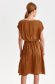 Brown dress thin fabric midi cloche with elastic waist 2 - StarShinerS.com