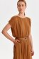 Brown dress thin fabric midi cloche with elastic waist 4 - StarShinerS.com