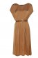 Brown dress thin fabric midi cloche with elastic waist 6 - StarShinerS.com