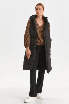Black gilet from slicker with pockets