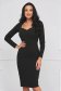 Black dress pencil crepe long sleeved - StarShinerS 1 - StarShinerS.com