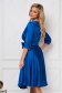 Blue dress midi cloche from satin wrap over front 2 - StarShinerS.com
