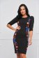 Rochie din stofa elastica neagra midi tip creion cu imprimeu floral digital - StarShinerS 1 - StarShinerS.ro