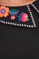 Rochie din stofa elastica neagra scurta in clos cu imprimeu floral unic si guler - StarShinerS 5 - StarShinerS.ro