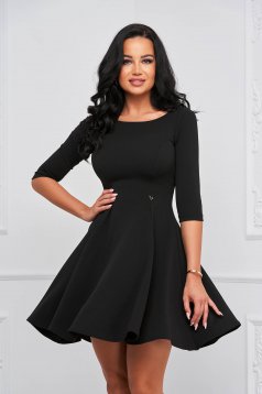 Black dress crepe short cut cloche with rounded cleavage - StarShinerS