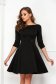 Black dress crepe short cut cloche with rounded cleavage - StarShinerS 4 - StarShinerS.com