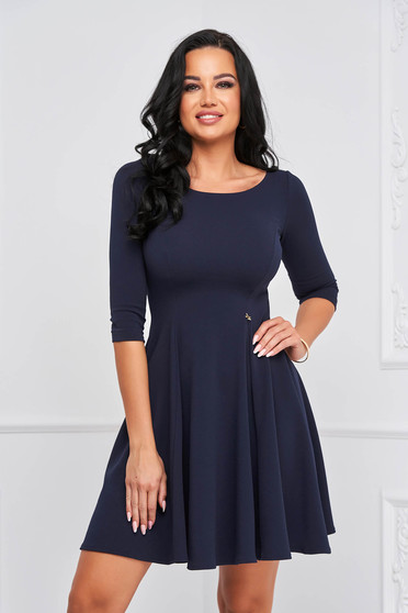 Short dresses, Dark blue dress crepe short cut cloche with rounded cleavage - StarShinerS - StarShinerS.com