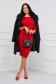 - StarShinerS red dress midi pencil crepe with rounded cleavage 3 - StarShinerS.com