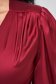 - StarShinerS burgundy dress from satin long wrap around with puffed sleeves cloche 4 - StarShinerS.com