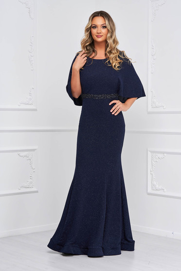 Dresses with pearls, Darkblue dress mermaid dress long with glitter details - StarShinerS.com