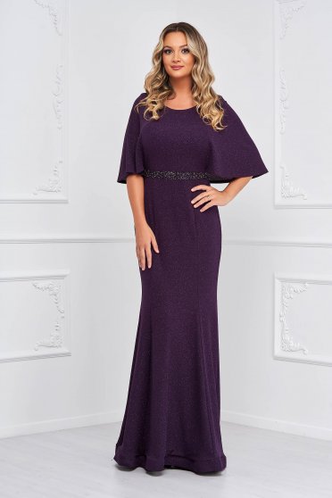 Dresses with pearls, Purple dress mermaid dress long with glitter details - StarShinerS.com
