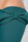 Green dress pencil with v-neckline midi with bow slightly elastic fabric - StarShinerS 5 - StarShinerS.com