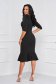Black dress elastic cloth pencil midi high shoulders with ruffles at the buttom of the dress - StarShinerS 2 - StarShinerS.com