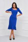 Blue dress elastic cloth pencil midi high shoulders with ruffles at the buttom of the dress - StarShinerS 2 - StarShinerS.com