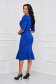 Blue dress elastic cloth pencil midi high shoulders with ruffles at the buttom of the dress - StarShinerS 2 - StarShinerS.com