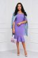 Rochie din stofa elastica mov midi tip creion cu umeri cu volum si volanas la baza - StarShinerS 4 - StarShinerS.ro