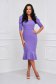 Purple dress elastic cloth pencil midi high shoulders with ruffles at the buttom of the dress - StarShinerS 2 - StarShinerS.com