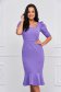 Purple dress elastic cloth pencil midi high shoulders with ruffles at the buttom of the dress - StarShinerS 1 - StarShinerS.com