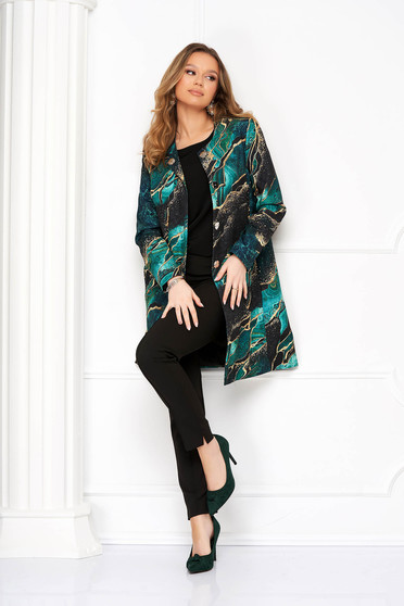 Overcoat elastic cloth with floral print lateral pockets straight - StarShinerS