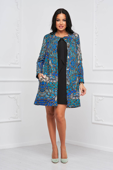 Coats & Jackets, Overcoat elastic cloth with floral print lateral pockets straight - StarShinerS - StarShinerS.com