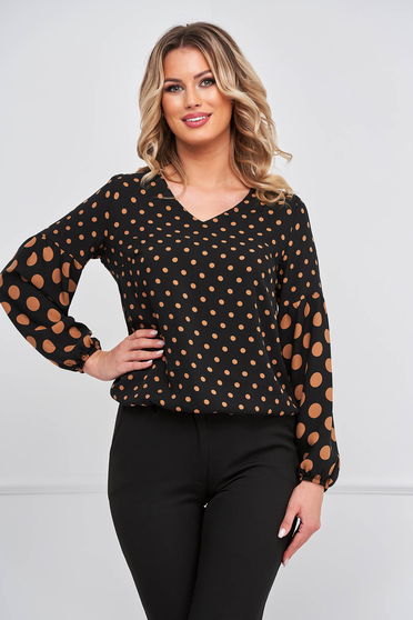 Women`s blouse georgette loose fit with puffed sleeves