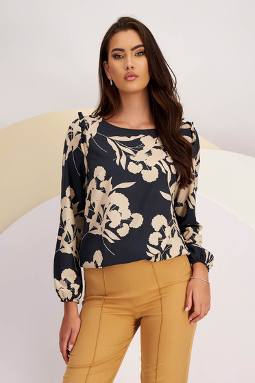 Blouses, Women`s blouse light material loose fit with elastic waist - StarShinerS.com