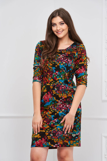 Straight dresses, Dress straight midi from elastic fabric knitted - StarShinerS.com