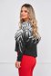 Pulover tricotat negru cu croi larg si aplicatii cu pietricele - Lady Pandora 2 - StarShinerS.ro
