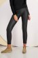 Black faux leather leggings with regular waist, lightly lined on the inside - SunShine 2 - StarShinerS.com