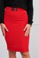 Red skirt slightly elastic fabric midi pencil buckle accessory - StarShinerS 5 - StarShinerS.com