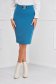 Petrol Blue Midi Pencil Skirt made from slightly stretchy fabric accessorized with a buckle - StarShinerS 1 - StarShinerS.com