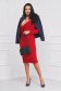Red dress pencil crepe long sleeved - StarShinerS 4 - StarShinerS.com
