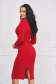 Red dress pencil crepe long sleeved - StarShinerS 2 - StarShinerS.com