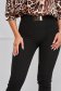 Black trousers slightly elastic fabric conical high waisted buckle accessory - StarShinerS 5 - StarShinerS.com