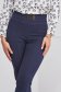Pantaloni din stofa usor elastica bleumarin conici cu talie inalta accesorizati cu o catarama - StarShinerS 5 - StarShinerS.ro