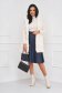 Darkblue cloche skirt from ecological leather midi - StarShinerS 6 - StarShinerS.com