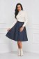 Darkblue cloche skirt from ecological leather midi - StarShinerS 3 - StarShinerS.com