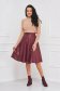 Burgundy cloche skirt from ecological leather midi - StarShinerS 5 - StarShinerS.com