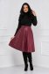 Burgundy cloche skirt from ecological leather midi - StarShinerS 3 - StarShinerS.com