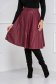 Burgundy cloche skirt from ecological leather midi - StarShinerS 1 - StarShinerS.com