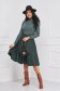 Darkgreen cloche skirt from ecological leather midi - StarShinerS 6 - StarShinerS.com