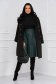 Darkgreen cloche skirt from ecological leather midi - StarShinerS 4 - StarShinerS.com