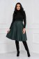Darkgreen cloche skirt from ecological leather midi - StarShinerS 3 - StarShinerS.com