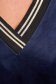 Rochie din catifea albastru-inchis cu un croi drept si maneci lungi - SunShine 5 - StarShinerS.ro
