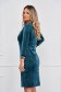 Green dress velvet straight long sleeved 2 - StarShinerS.com