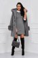 Grey Thin Knit Short Dress with Shirt-Style Collar - SunShine 4 - StarShinerS.com